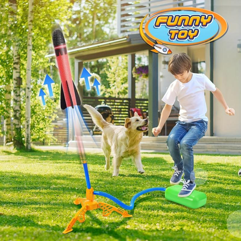 Rocket Launcher Toy for Kids Ages 3-12 – Safe Foam Flying Rocket Outdoor Toy Set
