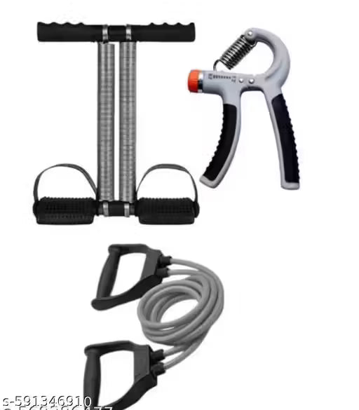 Pack of 3 - Tummy trimmer with toning tube and Counter hand gripper
