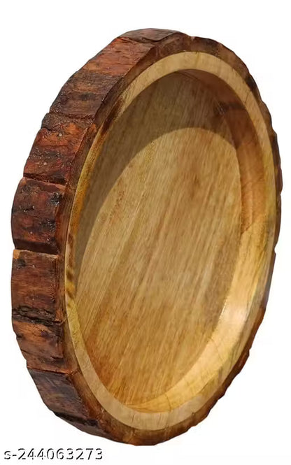 Tray Bakkal Tray Serving Tray for Decoration, Dining Room Table Mango Wood Tray for Serving, Dining Table Organizer, 12X12 Inch, Pack of 1