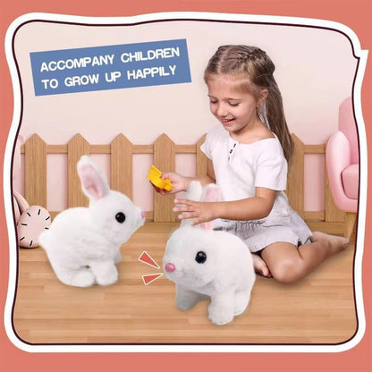 Interactive Hopping Walking Bunny Toy with Sounds | Jumping Rabbit with Wiggling Ears, Twitching Nose & Mouth | Educational Plush Toy Gift for Baby & Kids (Any 2)