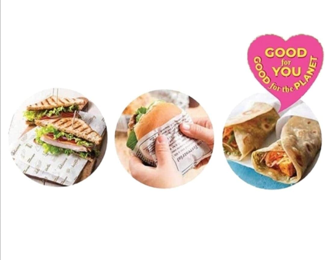 (BOGO) Food Wrapping Paper Roll - 25 + 25 Mtr Free,Non-Stick, Oil Proof Butter Paper Roll, Reheatable Foil Paper for Food Wrap, Paper Foil for Chapati, Roti Wrap & More, Wrapping Paper for Food, Parchment Paper