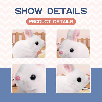 Interactive Hopping Walking Bunny Toy with Sounds | Jumping Rabbit with Wiggling Ears, Twitching Nose & Mouth | Educational Plush Toy Gift for Baby & Kids (Any 2)