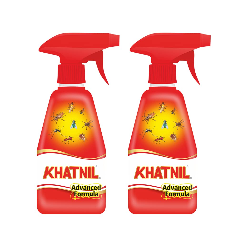 Khatnil Advanced Formula Bed Bug Killer Spray 250ml, Pack of 2 | Cockroach Killer Spray 250 + 250 | Instant Kill |Spray and Spring Mode | Fresh Fragrance