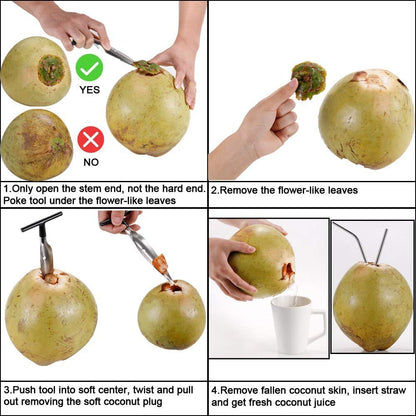 Stainless Steel Coconut Opener Tool, Coconut Driller, Coconut Opener Machine, Opener Knife, Coconut Water Opener-(6.4 X 3.2 X 0.9 in) (Pack- 1)