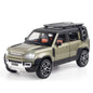 Defender Toy Car for Kids Diecast Metal Cars Light Sound Pullback Openable Door Model Car, Olive