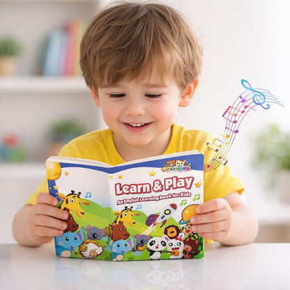 12-in-1 Interactive Musical Learning Book for Kids (1–5 Years) – Free Battery | Wonderful Gift | Learn and Play Sound Book with Fruits, Transportation and More | Educational Musical Toy