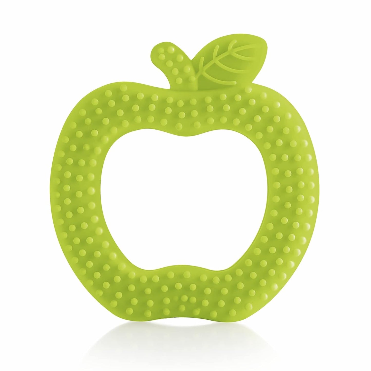 Apple Shape Soft Silicone Teether for 3 to 6 Months with Carrying Case, BPA Free US FDA Approved Teether for Baby with Textured Surface for Soothing Gums. 100% Food Grade BIS Certified.