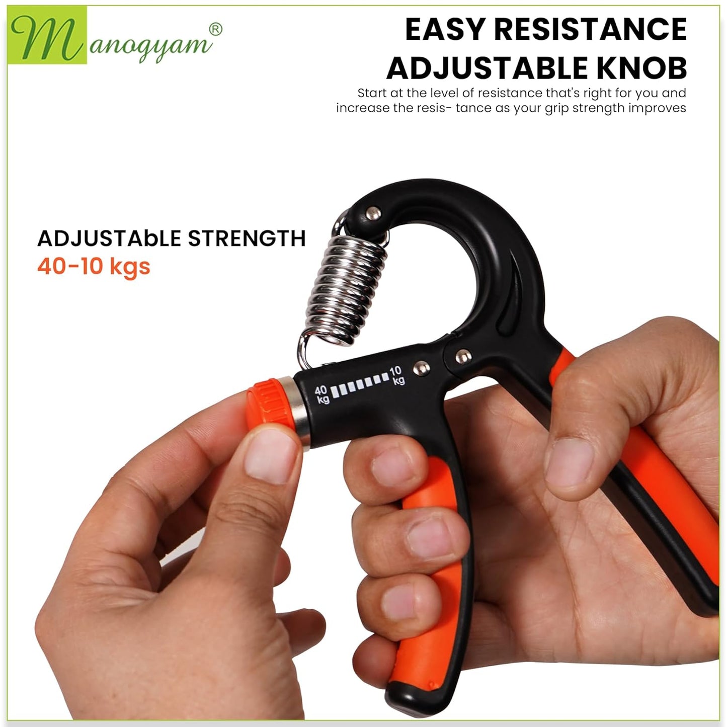 Druklife Adjustable Hand Grip Strengthener, Hand Gripper for Men & Women for Gym Workout Hand Exercise Equipment to Use in Home