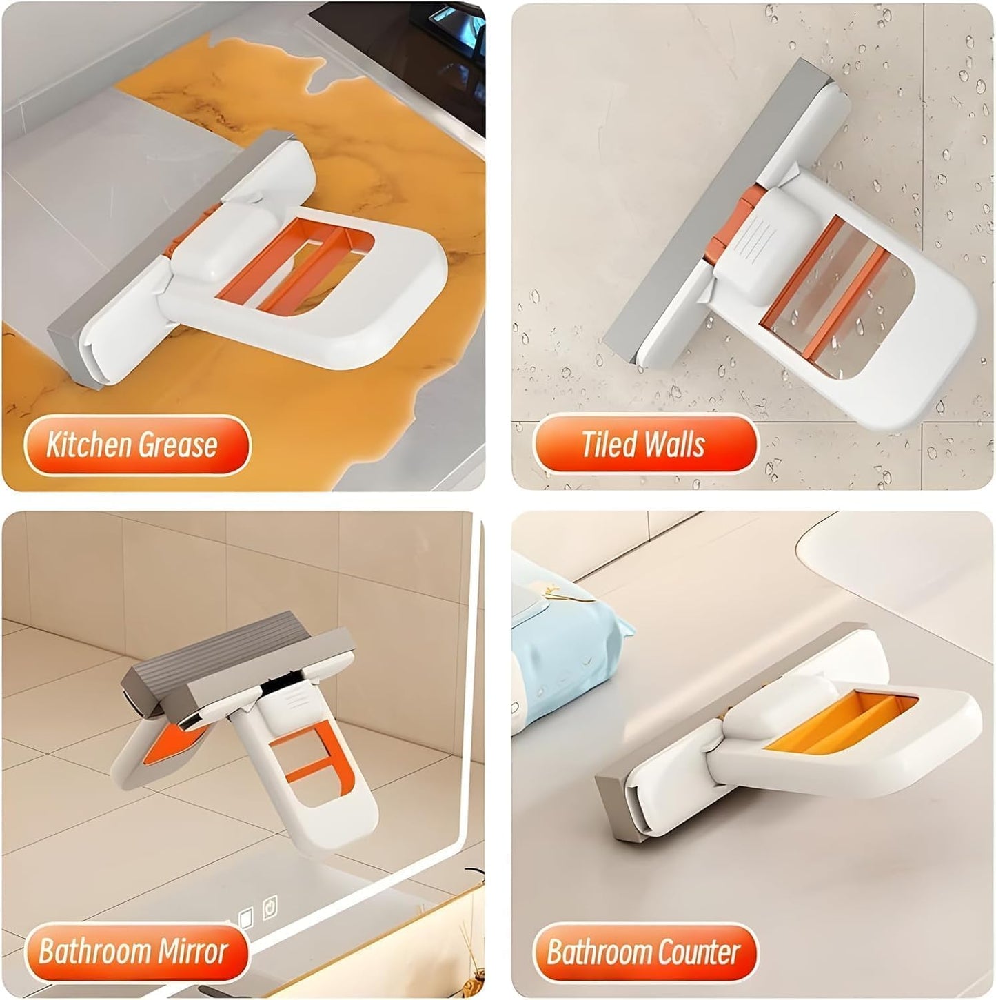 Mini Foldable Sponge Mop – Self-Squeeze, Wet & Dry Portable Cleaning Mop for Small Spaces, Bathroom, Kitchen, Glass & Living Room