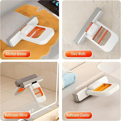 Mini Foldable Sponge Mop – Self-Squeeze, Wet & Dry Portable Cleaning Mop for Small Spaces, Bathroom, Kitchen, Glass & Living Room