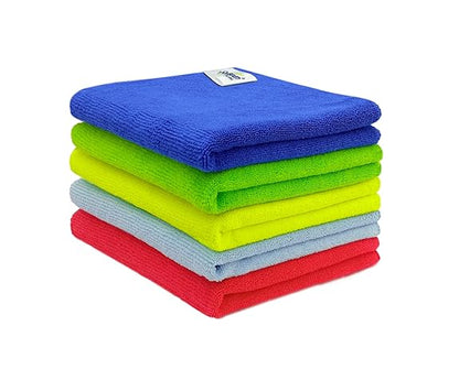 Cotton Microfiber Kitchen Towels – Pack of 6, 40x40 cm – Multicolor, Super Absorbent & Quick-Dry – Ideal for Wash Basin, Kitchen, Bathroom & More