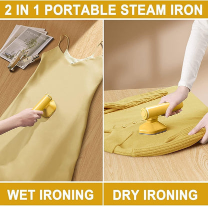 Portable Micro Steam iron, green iron Handheld Garment Steamer, Dry And Wet Wrinkles Removing | Lightweight Travel Friendly Steamer for Home Office Fast Heat Mini Ironing Machine