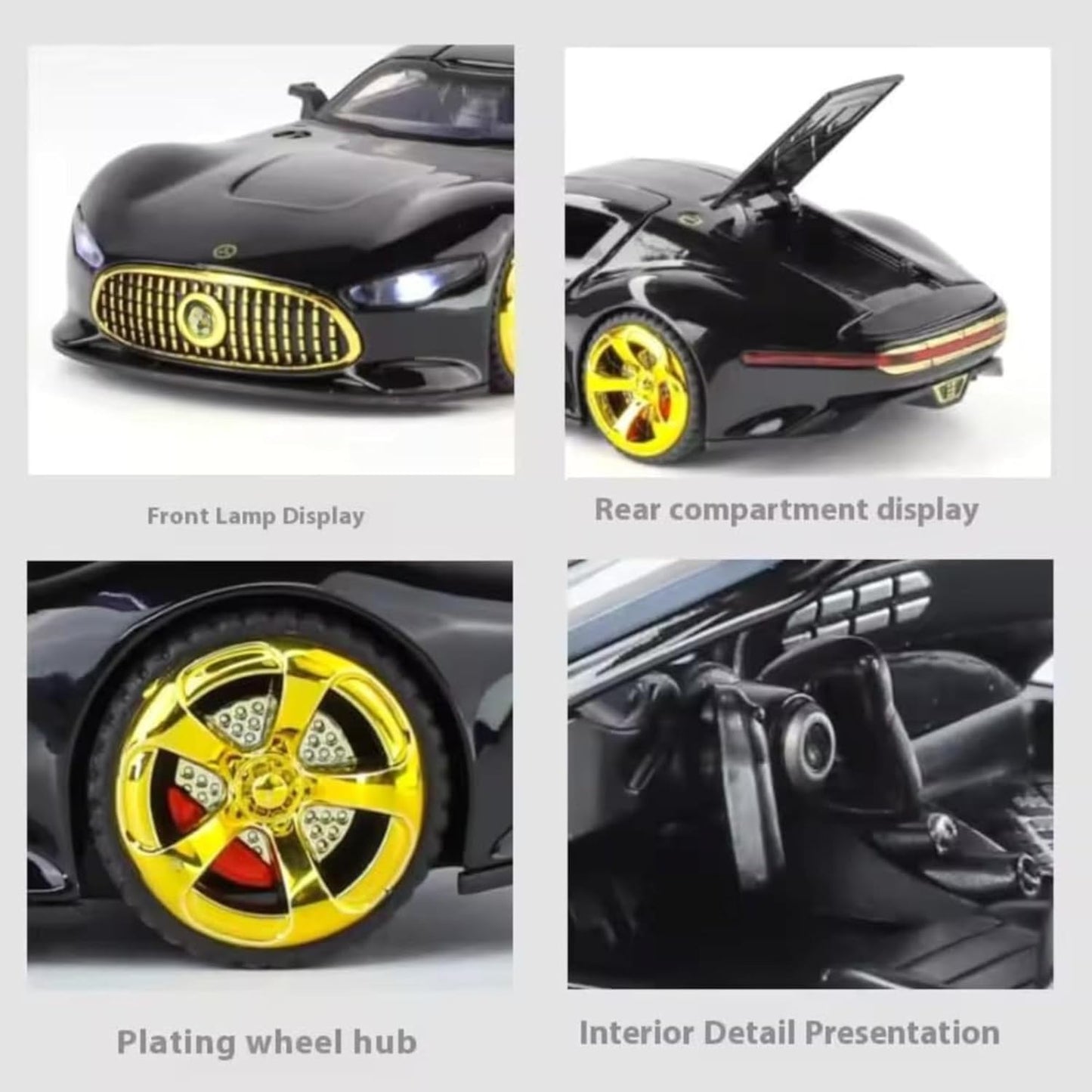 Mercedes Benz Gran Turismo SUV Car 1:32 Scale Model Car Exclusive Alloy Metal Pull Back Die-cast Diecast Metal Pullback Toy Openable Doors & Light Music Best Gifts Kids【Colors as Per Stock 】