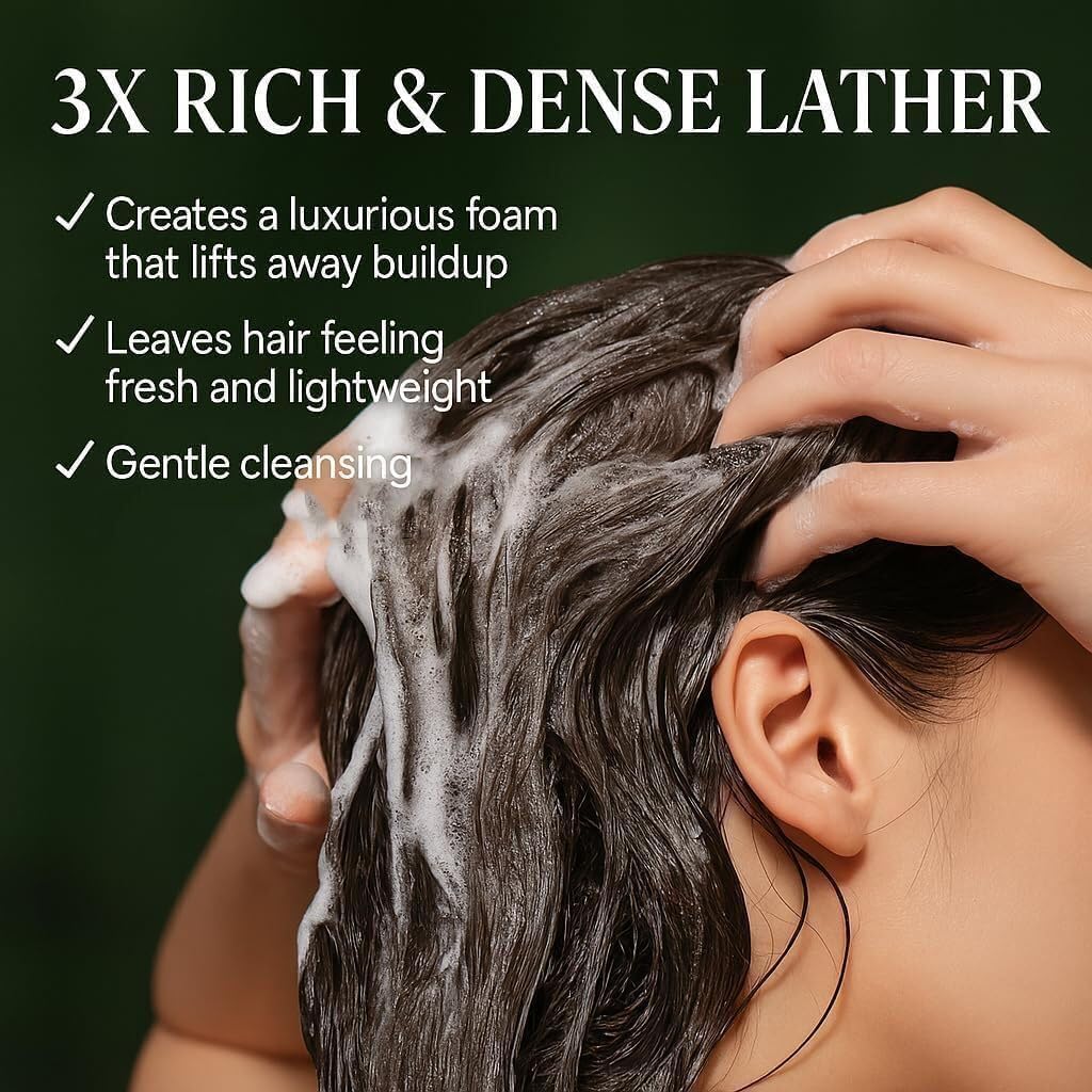 Nature Herbal Seven Green Triangle Shampoo Bar Soap with multyfunction, Oil Control, Dandruff Removal, Smoothening, Platycladus Usman Grass Hair Care 100g (Pack Of 1)