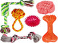 Dog Chew Toy + Toys for Puppies & Small Dogs Toys, Rope Ball Toy Cotton, Rubber Ball, Chew Toy, Rubber Toy, Training Aid For Dog -Pack of 6 (Multicolor)