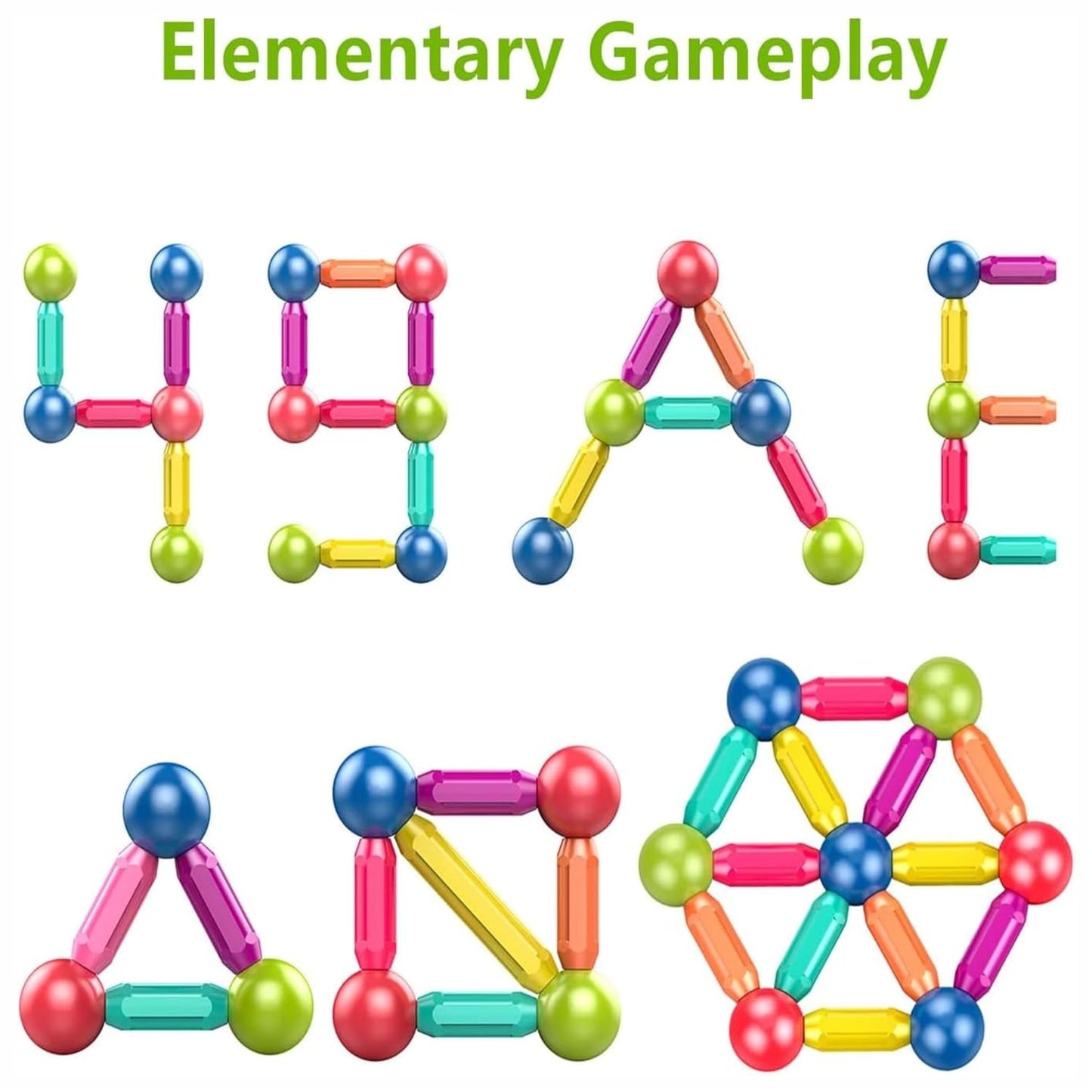 Magnetic Blocks for Kids Tiles-32 Pieces Set Gifts for Girls, Boys Magnetic Building Blocks for 3+ Years, 4 5 6 7 8 9 10/ Constructing & Learning Builder Educational Kids Magnetic Blocks Game