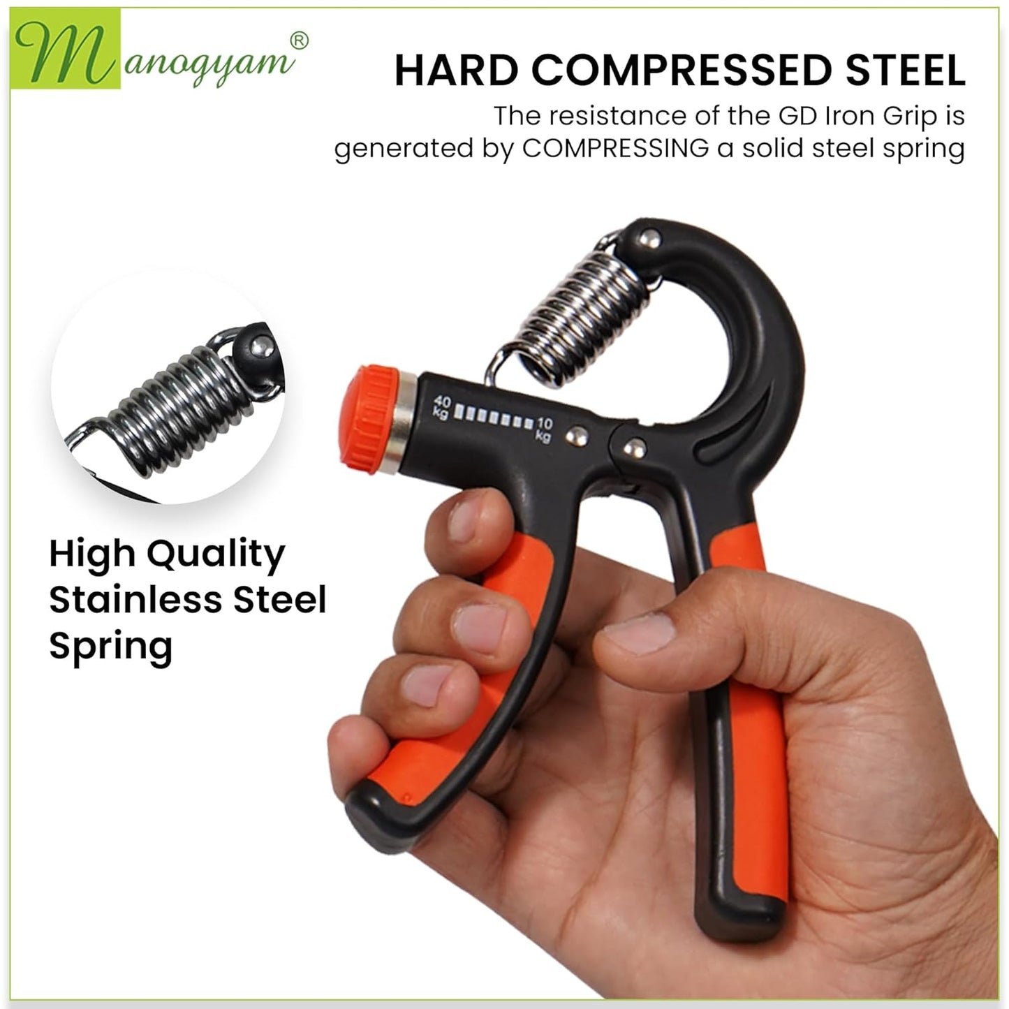 Druklife Adjustable Hand Grip Strengthener, Hand Gripper for Men & Women for Gym Workout Hand Exercise Equipment to Use in Home