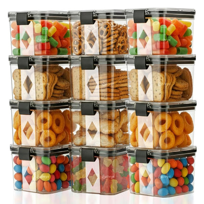 KITCHEN STORAGE CONTAINER SET AIR TIGHT (500 ML SET OF 12), PLASTIC