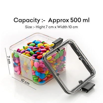 KITCHEN STORAGE CONTAINER SET AIR TIGHT (500 ML SET OF 12), PLASTIC