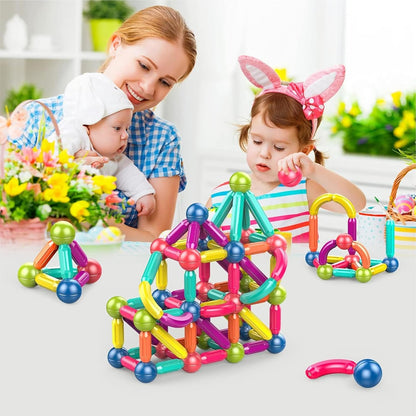 Magnetic Blocks for Kids Tiles-32 Pieces Set Gifts for Girls, Boys Magnetic Building Blocks for 3+ Years, 4 5 6 7 8 9 10/ Constructing & Learning Builder Educational Kids Magnetic Blocks Game