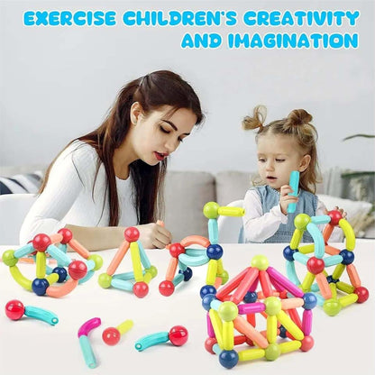 Magnetic Blocks for Kids Tiles-32 Pieces Set Gifts for Girls, Boys Magnetic Building Blocks for 3+ Years, 4 5 6 7 8 9 10/ Constructing & Learning Builder Educational Kids Magnetic Blocks Game