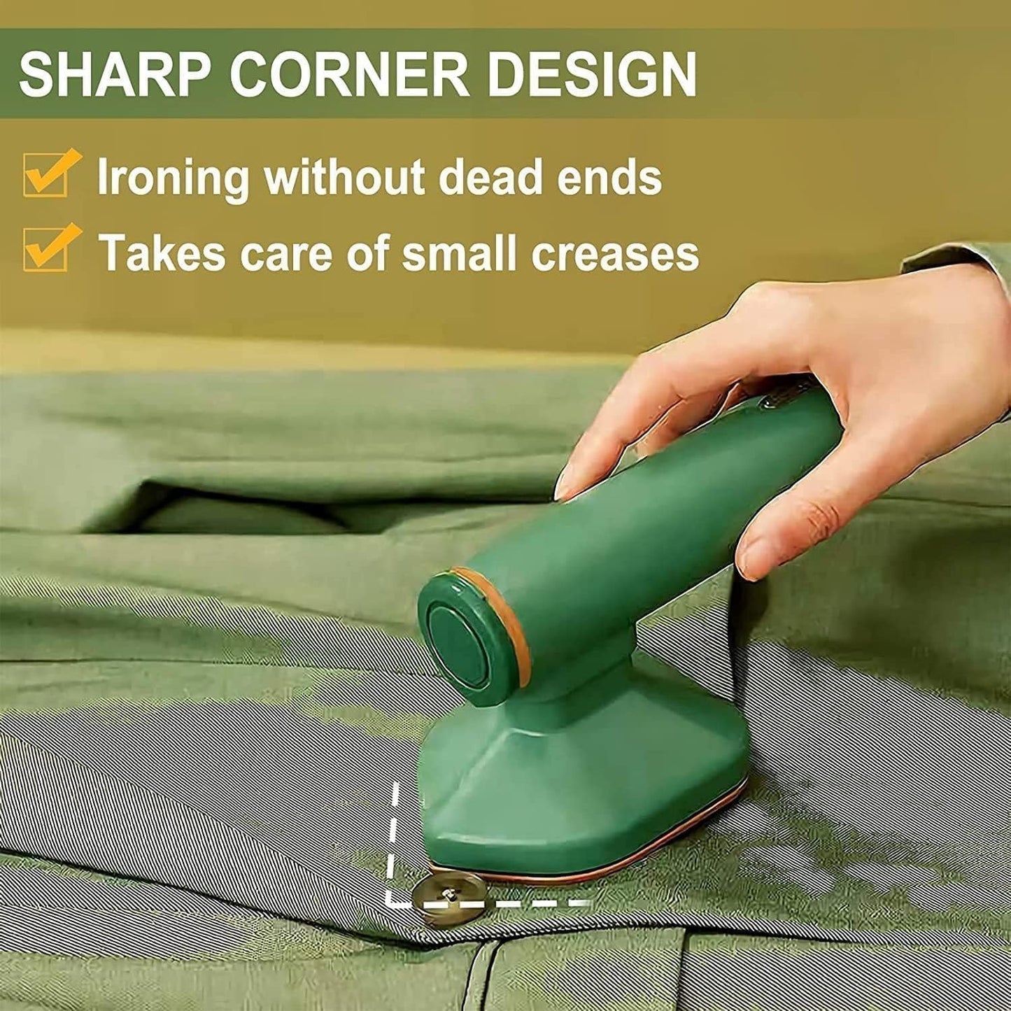 Portable Micro Steam iron, green iron Handheld Garment Steamer, Dry And Wet Wrinkles Removing | Lightweight Travel Friendly Steamer for Home Office Fast Heat Mini Ironing Machine