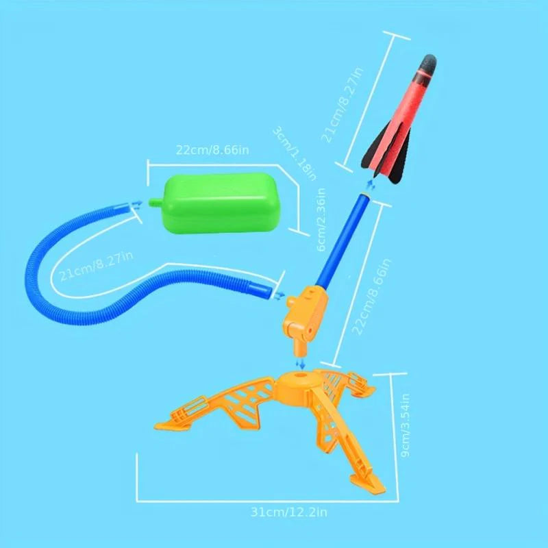 Rocket Launcher Toy for Kids Ages 3-12 – Safe Foam Flying Rocket Outdoor Toy Set