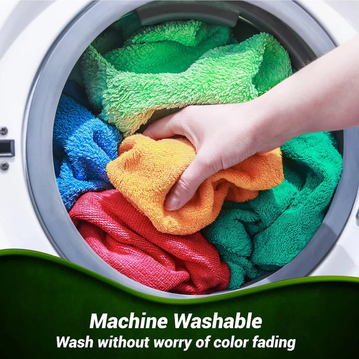 Cotton Microfiber Kitchen Towels – Pack of 6, 40x40 cm – Multicolor, Super Absorbent & Quick-Dry – Ideal for Wash Basin, Kitchen, Bathroom & More