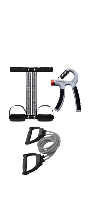 Pack of 3 - Tummy trimmer with toning tube and Counter hand gripper