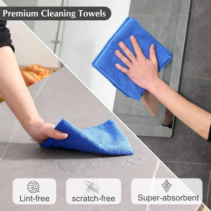 Cotton Microfiber Kitchen Towels – Pack of 6, 40x40 cm – Multicolor, Super Absorbent & Quick-Dry – Ideal for Wash Basin, Kitchen, Bathroom & More