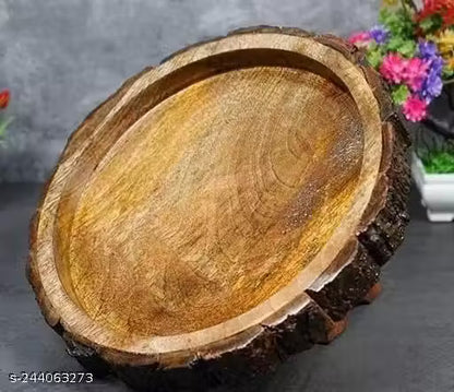 Tray Bakkal Tray Serving Tray for Decoration, Dining Room Table Mango Wood Tray for Serving, Dining Table Organizer, 12X12 Inch, Pack of 1